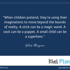 When children pretend, they’re using their imaginations to move beyond the bounds of reality. A stick can be a magic wand. A sock can be a puppet. A small child can be a superhero. - Fred Rogers